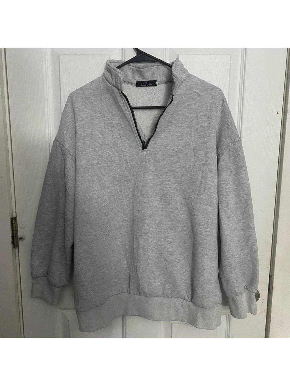 Trendy Queen Grey Quarter Zip Sweatshirt M